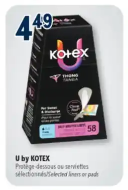 Familiprix U by Kotex Clean Feel Thong Panty Liners Thin 58un offer