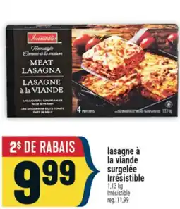 Marché Adonis LASAGNE À LA VIANDE SURGELÉE IRRÉSISTIBLE offer