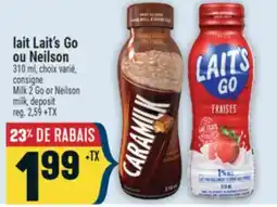 Marché Adonis LAIT LAIT'S GO OU NEILSON | MILK 2 GO OR NEILSON MILK offer