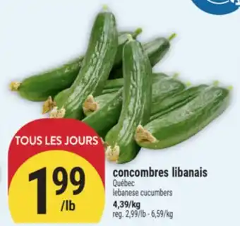 Marché Adonis CONCOMBRES LIBANAIS | LEBANESE CUCUMBERS offer