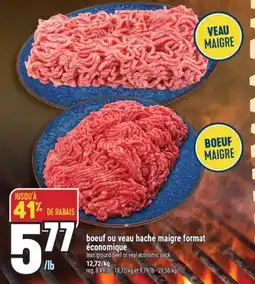 Marché Adonis BOEUF OU VEAU HACHÉ MAIGRE FORMAT ÉCONOMIQUE | LEAN GROUND BEEF OR VEAL ECONOMIC PACK offer