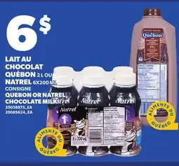 Provigo LAIT AU CHOCOLAT QUÉBON, 2L OU NATREL, 6X200 ML | QUEBON OR NATREL CHOCOLATE MILK offer