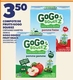 Provigo COMPOTE DE FRUITS GOGO SQUEEZ | GOGO SQUEEZ FRUIT SNACK offer