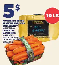 Provigo POMMES DE TERRE BLANCHES DÉLICES DU MARCHÉ, SAC DE 10 LB OU CAROTTES NANTAISES, PANIER DE offer