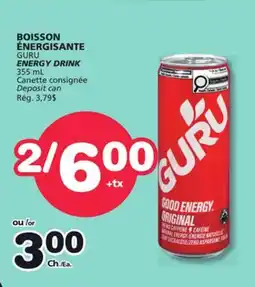 Marches Tradition GURU ENERGY DRINK offer