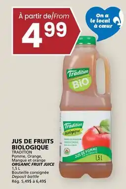 Rachelle-Bery Grocery TRADITION Pomme, Orange, Mélange or orange ORGANIC FRUIT JUICE offer