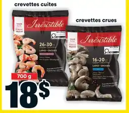 Super C crevettes cuites, crevettes crues offer