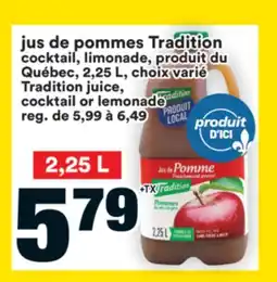 Super C jus de pommes Tradition cocktail, limonade | Tradition juice, cocktail or lemonade offer