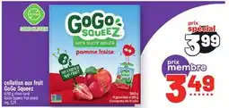 Metro COLLATION AUX FRUITS GOGO SQUEEZ | GOGO SQUEEZ FRUIT SNACK offer