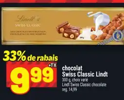 Metro CHOCOLAT SWISS CLASSIC LINDT | LINDT SWISS CLASSIC CHOCOLATE offer