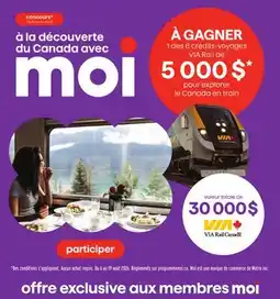 Metro OFFRE EXCLUSIVE AUX MEMBRES MOI offer