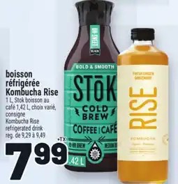 Metro BOISSON RÉFRIGÉRÉE KOMBUCHA RISE | KOMBUCHA RISE REFRIGERATED DRINK offer