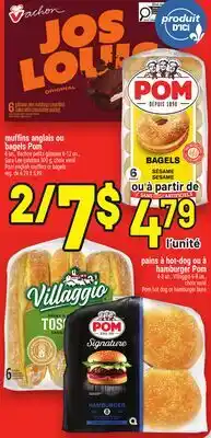 Metro MUFFINS ANGLAIS OU BAGELS POM | POM ENGLISH MUFFINS OR BAGELS offer