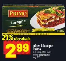 Metro PÂTES À LASAGNE PRIMO | PRIMO LASAGNA PASTA offer