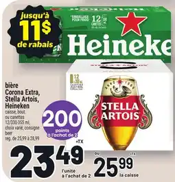 Metro BIÈRE CORONA EXTRA, STELLA ARTOIS, HEINEKEN | BEER offer