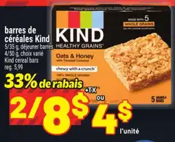 Metro BARRES DE CÉRÉALES KIND | KIND CEREAL BARS | BREAKFAST BARS offer