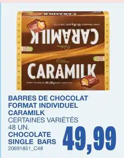 Wholesale Club BARRES DE CHOCOLAT FORMAT INDIVIDUEL CARAMILK, 48 UN offer