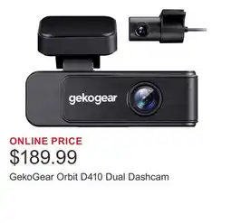 Costco GekoGear Orbit D410 Dual Dashcam offer