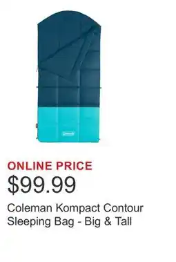 Costco Coleman Kompact Contour Sleeping Bag - Big & Tall offer