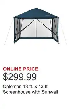 Costco Coleman 13 ft. x 13 ft. Screenhouse with Sunwall offer