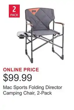 Costco Mac Sports Folding Director Camping Chair, 2-Pack offer