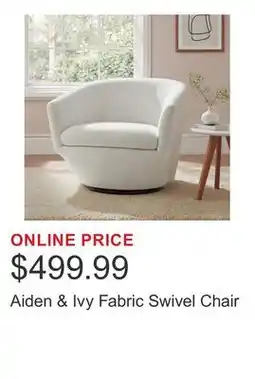 Costco Aiden & Ivy Fabric Swivel Chair offer