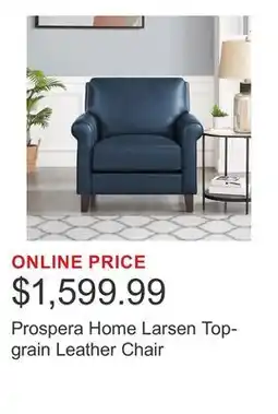 Costco Prospera Home Larsen Top-grain Leather Chair offer