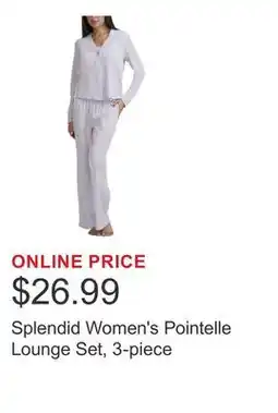 Costco Splendid Women's Pointelle Lounge Set, 3-piece offer