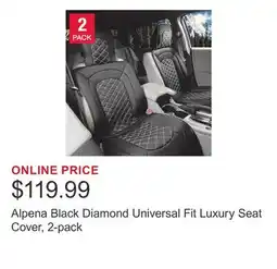 Costco Alpena Black Diamond Universal Fit Luxury Seat Cover, 2-pack offer