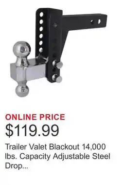 Costco Trailer Valet Blackout 14,000 lbs. Capacity Adjustable Steel Drop Hitch offer