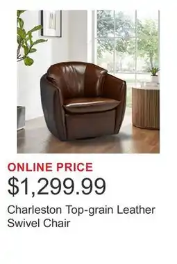 Costco Charleston Top-grain Leather Swivel Chair offer