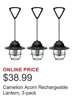 Costco Camelion Acorn Rechargeable Lantern, 3-pack offer