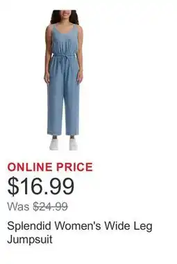 Costco Splendid Women's Wide Leg Jumpsuit offer