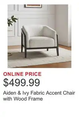 Costco Aiden & Ivy Fabric Accent Chair with Wood Frame offer