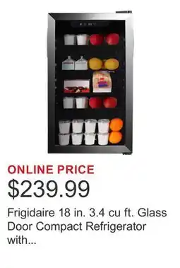 Costco Frigidaire 18 in. 3.4 cu ft. Glass Door Compact Refrigerator with Reversible Door offer