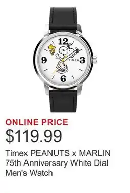 Costco Timex PEANUTS x MARLIN 75th Anniversary White Dial Men's Watch offer