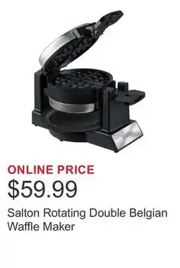 Costco Salton Rotating Double Belgian Waffle Maker offer