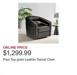 Costco Paul Top-grain Leather Swivel Chair offer