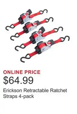 Costco Erickson Retractable Ratchet Straps 4-pack offer