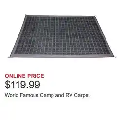 Costco World Famous Camp and RV Carpet offer