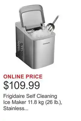 Costco Frigidaire Self Cleaning Ice Maker 11.8 kg (26 lb.), Stainless Steel with Scoop offer