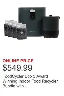 Costco FoodCycler Eco 5 Award Winning Indoor Food Recycler Bundle with Odorless 5L Bin + Bonus Carbon Pack offer