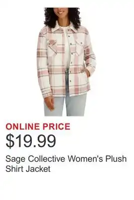 Costco Sage Collective Women's Plush Shirt Jacket offer