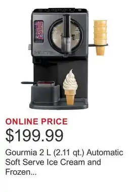 Costco Gourmia 2 L (2.11 qt.) Automatic Soft Serve Ice Cream and Frozen Drink Maker offer