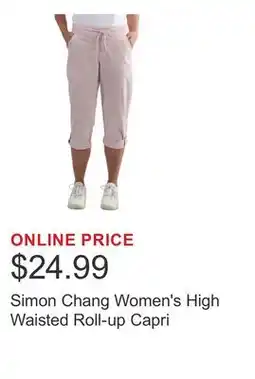 Costco Simon Chang Women's High Waisted Roll-up Capri offer