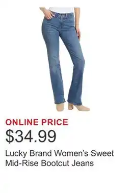 Costco Lucky Brand Women's Sweet Mid-Rise Bootcut Jeans offer