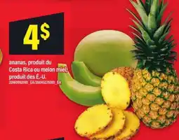 Maxi ananas, produit du Costa Rica ou melon miel, produit des É.-U offer