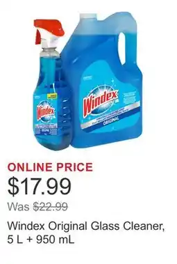 Costco Windex Original Glass Cleaner, 5 L + 950 mL offer