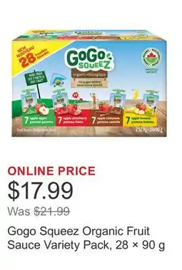 Costco Gogo Squeez Organic Fruit Sauce Variety Pack, 28 × offer