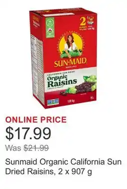 Costco Sunmaid Organic California Sun Dried Raisins offer